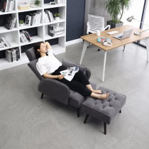 Italy Style Home Office Luxury Executive Modern Leisure Sofa Set Living Room Sofa Single Seat Recliner Sofa With Footstool (Black)