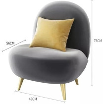 Living Room Furniture Curve Shape Velvet Design Luxury Furniture European Sofa (Beige)
