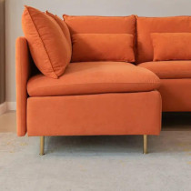 Orange Fabric Furniture Sofa Set New L-Shaped Living Room Sofas For Loft