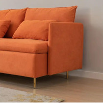 Orange Fabric Furniture Sofa Set New L-Shaped Living Room Sofas For Loft