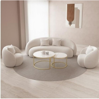 Nordic Style Cloud Relax Sofa Stretch Living Room Minimalist Armchair Modern Couch Modular White Reading Canape Salon (Beige)