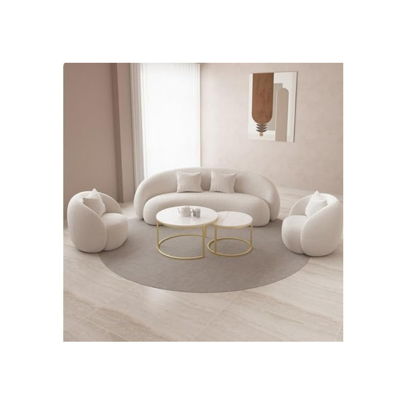 Nordic Style Cloud Relax Sofa Stretch Living Room Minimalist Armchair Modern Couch Modular White Reading Canape Salon (Beige)