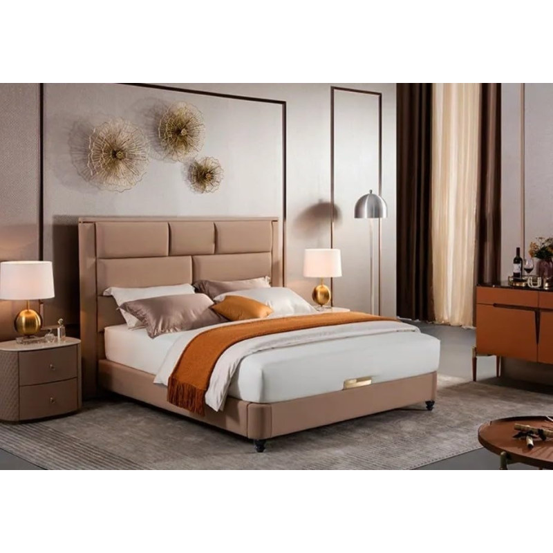 Nordic Furniture Upholstery Designer Beds Italian Velvet Bed King Size 180 x 200Cm (Without Mattress)