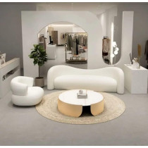 Nordic Polyester Cashmere Velvet Sofa Bed Fabric Living Room Sofa 3+2+1 Full Set