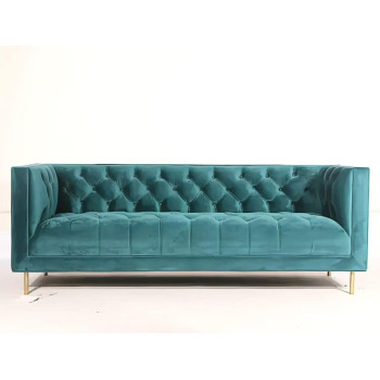 Italian Modern Living Room Furniture Fabric Couch Wedding Sofa 3 Seater Sectional White Velvet Sofa (Turquoise)