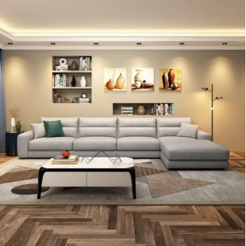 Waterproof Hi-Tech Fabric L Shaped Sofa Set Sectional Sofa For Simple Living Room Luxury Corner Sofa Set Furniture