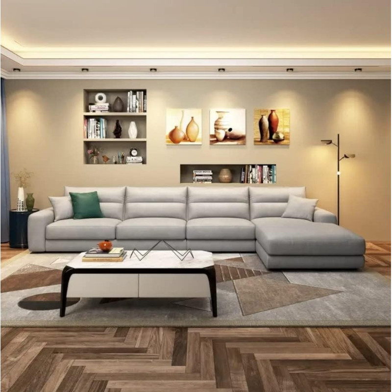 Waterproof Hi-Tech Fabric L Shaped Sofa Set Sectional Sofa For Simple Living Room Luxury Corner Sofa Set Furniture