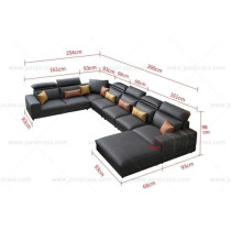 Modern Couch U Shaped Faux Leather Living Room Furniture Chaise Lounge Sectional 7 Seater Sofa
