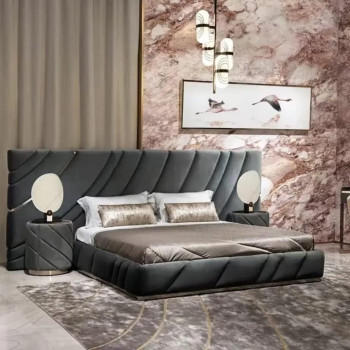 Italian Bed Luxury Modern Master Bedroom Double Bed High-End Villa Custom Soft Bag Double King Size Bed
