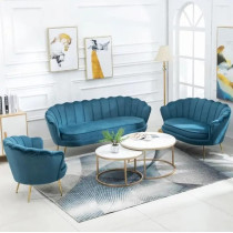 Modern Color Velvet Beauty Salon Clothing Store Living Room Sofa Set 3+2+1 (Turqouise)