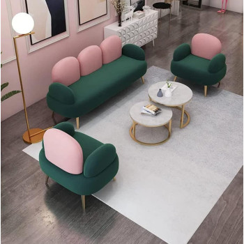 Fashion Cute Cactus Furniture Decoration Sofa Designs Modern Living Room Sofa Set 3+2+1 (Green)
