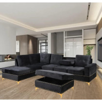 European Simple Design L-Type Velvet Sectional Sofa Set Chair With Storage Living Room Sofa Set Soft And Comfortable
