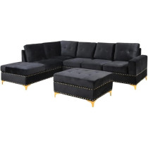 European Simple Design L-Type Velvet Sectional Sofa Set Chair With Storage Living Room Sofa Set Soft And Comfortable