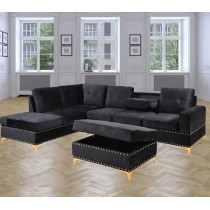 European Simple Design L-Type Velvet Sectional Sofa Set Chair With Storage Living Room Sofa Set Soft And Comfortable
