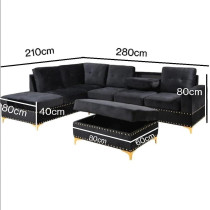 European Simple Design L-Type Velvet Sectional Sofa Set Chair With Storage Living Room Sofa Set Soft And Comfortable