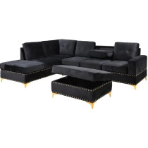 European Simple Design L-Type Velvet Sectional Sofa Set Chair With Storage Living Room Sofa Set Soft And Comfortable