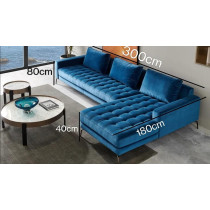 L Shaped Sofa Couch Living Room Furniture Sectional Blue Fabric Living Room Couches Sofa Set