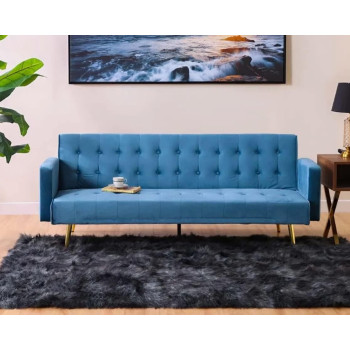 Light Luxury Fabric Sofa Bed Sectional Furniture (Blue)