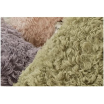 Living Room Classic Leisure Sofa Chair Fluffy Shaggy Mongolian Animal Fur Sheepskin Chair With Puff