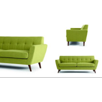 Modern Upholstered Fabric Home + Office Sofa Modern Lounge Spot Contemporary Style Couch Cherry-Stained Wood Legs 3+2+1 Seater
