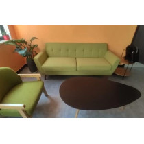 Modern Upholstered Fabric Home + Office Sofa Modern Lounge Spot Contemporary Style Couch Cherry-Stained Wood Legs 3+2+1 Seater