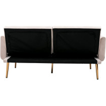 Light Luxury Velvet Convertible Modern Sofa Cum Bed (Black)