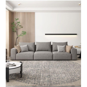Fabric Sofa Combination Sofa Living Room Furniture (Brown, Four-Seater)