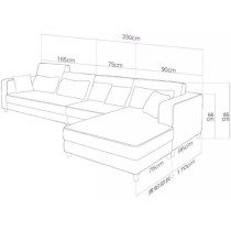 Sectional Couch L Shaped Living Room Fabric Corner Sofa Set