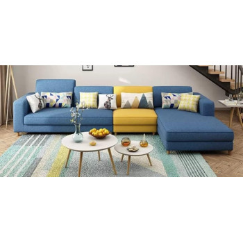 Sectional Couch L Shaped Living Room Fabric Corner Sofa Set