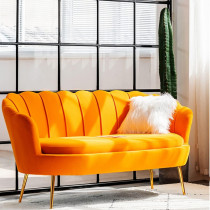 Jl Velvet Sofa Set Modern Velvet Upholstered Sofa Arm Chair Living Room Home Furniture (Three-Seat 180Cm)
