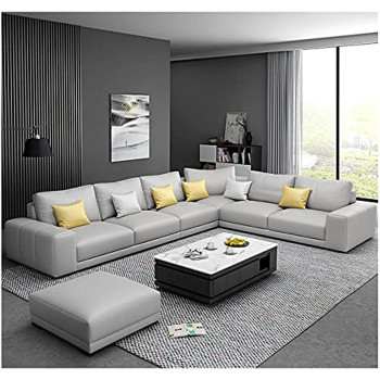 Nordic Style Luxury Furniture Sofa Set Corner Sofa L Shaped Sofa (L:Grey)