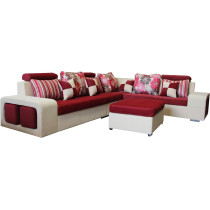 Living Room- Corner Sofa Set-Double Coloure -With Pillows-Table