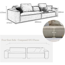 Luxury Sofas Living Room Furniture Lounge Sofa 4+2 Seater With Ottoman