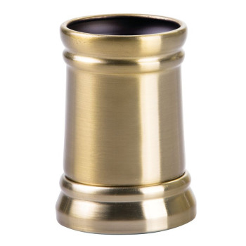 Idesign Sutton Tumbler Cup For Bathroom Vanity Countertops, Soft Brass