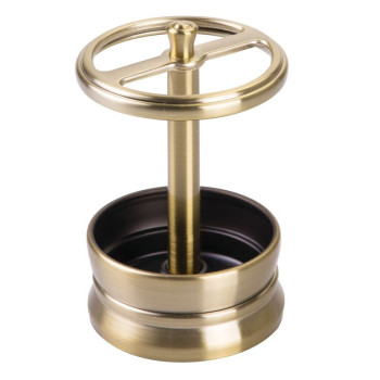 Idesign Sutton Toothbrush Holder Stand For Bathroom Vanity Or Countertop, Soft Brass