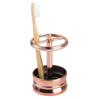 Idesign Sutton Toothbrush Holder Stand For Bathroom Vanity Or Countertop, Rose Gold
