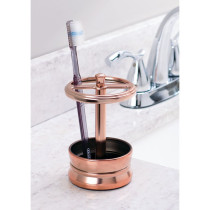 Idesign Sutton Toothbrush Holder Stand For Bathroom Vanity Or Countertop, Rose Gold