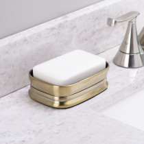 Idesign Sutton Bar Soap Dish For Bathroom Vanities, Kitchen Sink, Soft Brass
