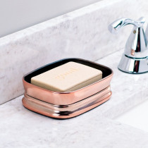 Idesign Sutton Bar Soap Dish For Bathroom Vanities, Kitchen Sink, Rose Gold