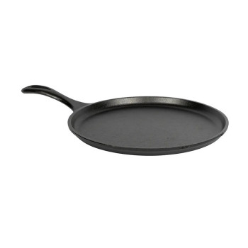 Lodge 26.7 Cm / 10.5 Inch Cast Iron Griddle Pre-Seasoned Round Cast Iron Pan Perfect For Pancakes, Pizzas, And Quesadillas, Black