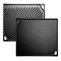 Lodge 42.55 X 24.13 Cm / 16.75 X 9.5 Inch Pre-Seasoned Cast Iron Rectangular Reversible Grill/Griddle, Black