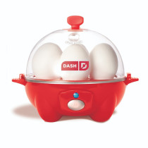 Dash Rapid Egg Cooker: 6 Egg Capacity Electric Egg Cooker For Hard Boiled Eggs, Poached Eggs, Scrambled Eggs, Or Omelets With Auto Shut Off Feature, Red
