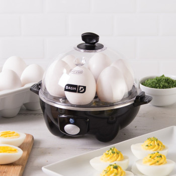 Dash Rapid Egg Cooker: 6 Egg Capacity Electric Egg Cooker For Hard Boiled Eggs, Poached Eggs, Scrambled Eggs, Or Omelets With Auto Shut Off Feature, Black