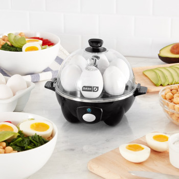 Dash Rapid Egg Cooker: 6 Egg Capacity Electric Egg Cooker For Hard Boiled Eggs, Poached Eggs, Scrambled Eggs, Or Omelets With Auto Shut Off Feature, Black