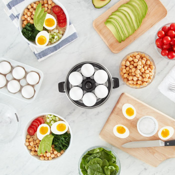 Dash Rapid Egg Cooker: 6 Egg Capacity Electric Egg Cooker For Hard Boiled Eggs, Poached Eggs, Scrambled Eggs, Or Omelets With Auto Shut Off Feature, Black