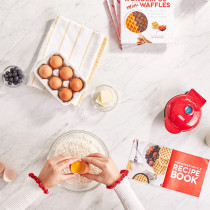 Dash Mini Waffle Maker Machine For Individuals, Paninis, Hash Browns, And Other On The Go Breakfast, Lunch, Or Snacks With Easy To Clean, Non-Stick Sides, 4 Inch, Red