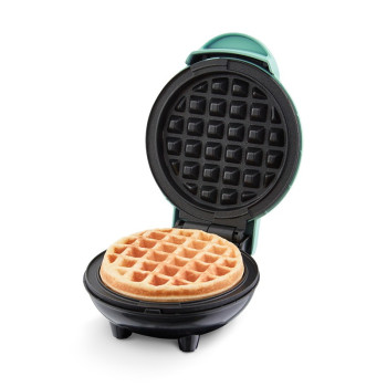 Dash Mini Waffle Maker Machine For Individuals, Paninis, Hash Browns, And Other On The Go Breakfast, Lunch, Or Snacks With Easy To Clean, Non-Stick Sides, 4 Inch, Aqua