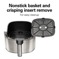 Hamilton Beach Digital Air Fryer 5.6L Capacity With 8 Pre-Sets For Air Fry, Roast, Bake, Reheat Quick Easy Meals, 1700W, Easy To Clean Non-Stick Basket With Crisper, 2 Years Warranty, 35075-Me