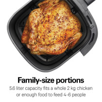Hamilton Beach Digital Air Fryer 5.6L Capacity With 8 Pre-Sets For Air Fry, Roast, Bake, Reheat Quick Easy Meals, 1700W, Easy To Clean Non-Stick Basket With Crisper, 2 Years Warranty, 35075-Me
