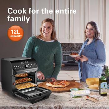 Hamilton Beach 12L Digital Air Fryer Oven, 16 Cooking Modes And 7 Accessories To Airfry, Bake, Roast, Rotisserie Grill, Toast, Dehydrate, Defrost, Reheat, Keep Warm, 2 Years Limited Warranty, Af1212-Me
